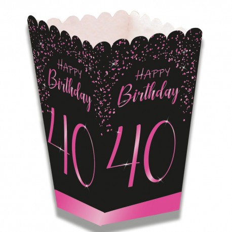 Caja Palomitas Elegant Pink 40 Años