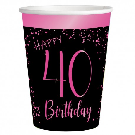 Vasos Elegant Pink 40 Años