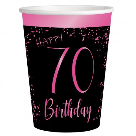 Vasos Elegant Pink 70 Años