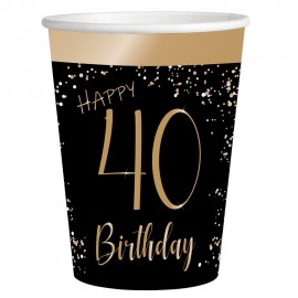 Vasos Elegant Negro 40 Años