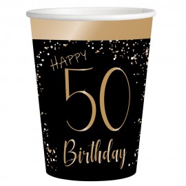 Vasos Elegant Negro 50 Años