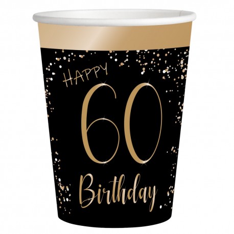 Vasos Elegant Negro 60 Años