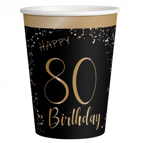 Vasos Elegant Negro 80 Años