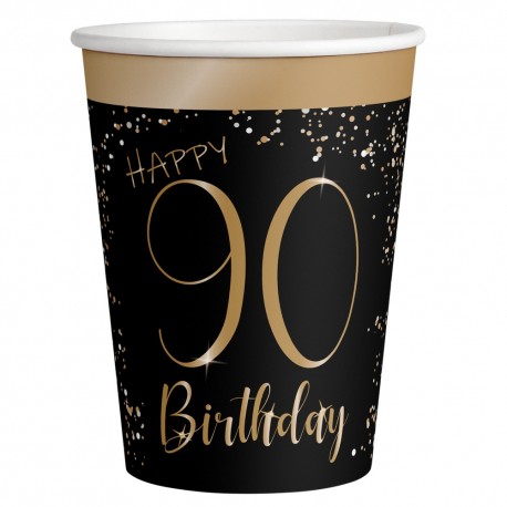 Vasos Elegant Negro 90 Años
