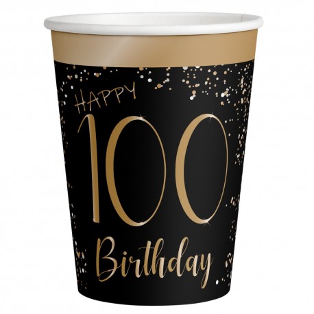 Vasos Elegant Negro 100 Años