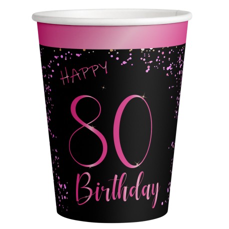 Vasos Elegant Pink 80 Años