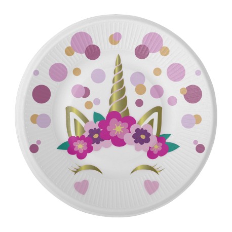 Platos Desechables Unicornio Baby
