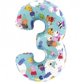 Globo Número 3 Peppa Pig