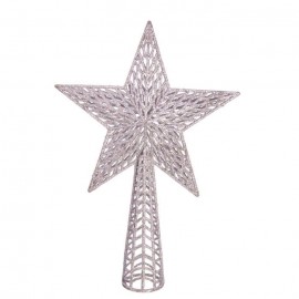 Punta Árbol Árbol Plástico Plata 27 X 18 Cm