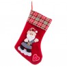 Calcetín Papa Noel Poliester Rojo 18 x 38 Cm