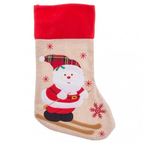 Calcetín Papa Noel Poliester 45 Cm