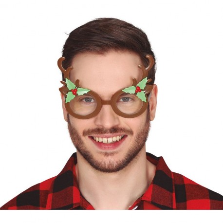 Gafas Cuernos De Reno Con Muerdago