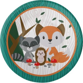 8 Platos Animalitos del Bosque 23 cm