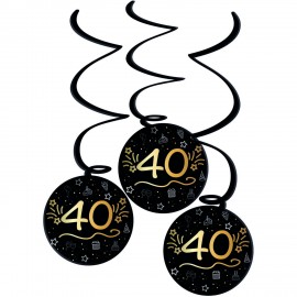 3 Colgantes 40 años Elegant