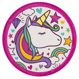8 Platos Lovely Unicorn 23 cm 8 Platos Lovely Unicorn 23 cm