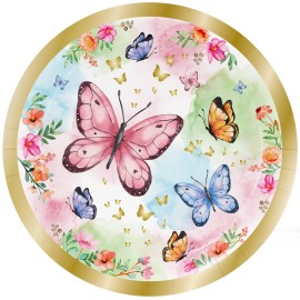8 Platos Mariposas 23 cm