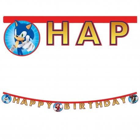 Guirnalda Happy Birthday Sonic 2,1 m