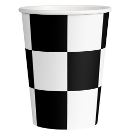 8 Vasos Blanco y Negro Check