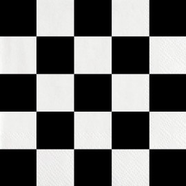 20 Servilletas Blanco y Negro 33 cm