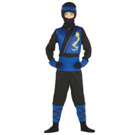 Disfraz de Ninja Azul para Niño con Capucha Disfraz de Ninja Azul para Niño con Capucha
