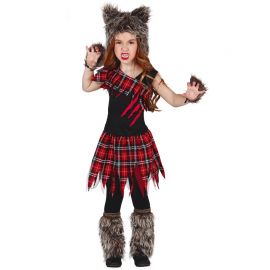 Disfraz de Lobo para Niña Estilo Escocés Disfraz de Lobo para Niña Estilo Escocés