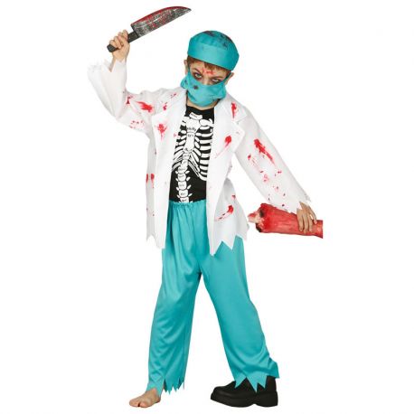 Disfraz de Doctor Zombie Niño con Bata Blanca