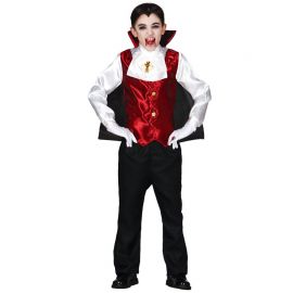 Disfraz de Drácula para Niño con Pechera Roja Disfraz de Drácula para Niño con Pechera Roja