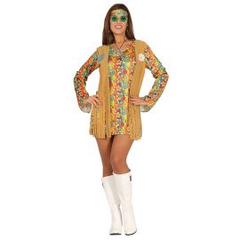 Disfraz de Hippie para Mujer con Chaleco Disfraz de Hippie para Mujer con Chaleco