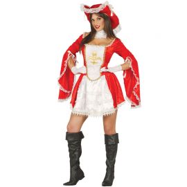 Disfraz de Mosquetera Roja para Mujer con Sombrero