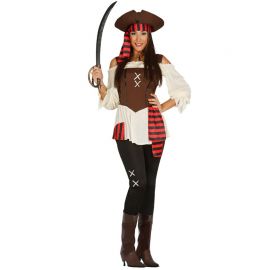 Disfraz de Pirata Siete Mares Para Mujer con Cinta de Cabeza