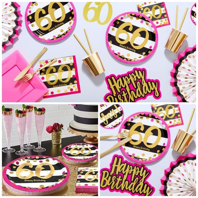 Set Fiesta Cumpleaños 6️⃣0️⃣ edad】🍰🧁 Productos y Artículos de decoración  en «Partys» para quienes llegarán a al número de 60 años