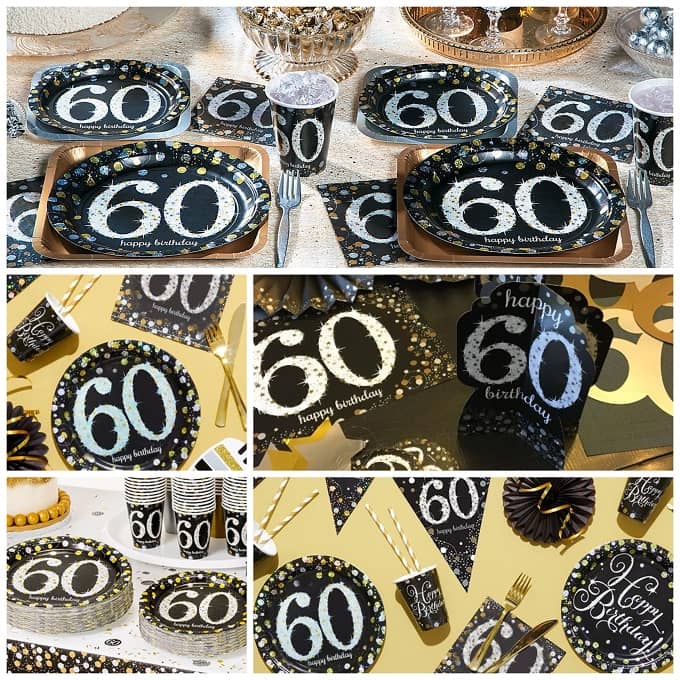 Set Fiesta Cumpleaños 6️⃣0️⃣ edad】🍰🧁 Productos y Artículos de decoración  en «Partys» para quienes llegarán a al número de 60 años
